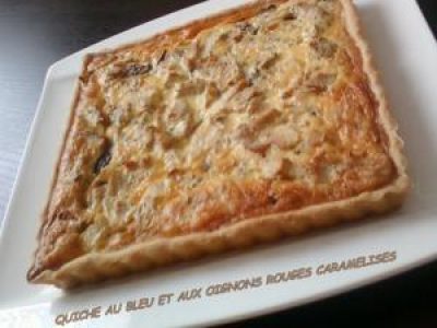 Recette Quiche au bleu et aux oignons rouges