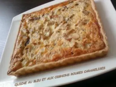Recette Quiche au bleu et aux oignons rouges