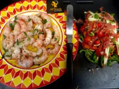 Recette Queues de langoustines jeunes légumes