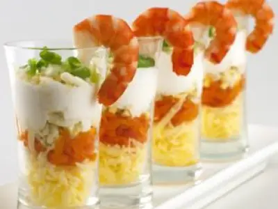 Recette Queues de crevettes et mangue