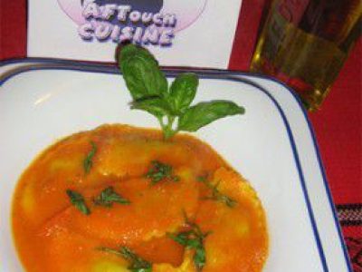 Recette Raviolis au coulis de poivrons rouges