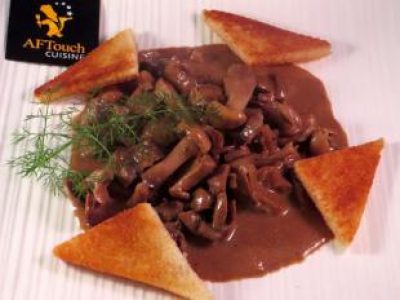 Recette Rognon de veau sauté aux pieds bleus