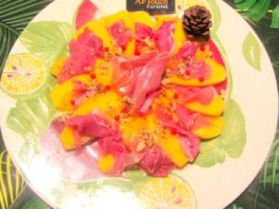 Recette Rosace de kaki et jambon cru