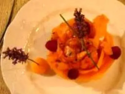 Recette Rosace de tartare de melon framboisine