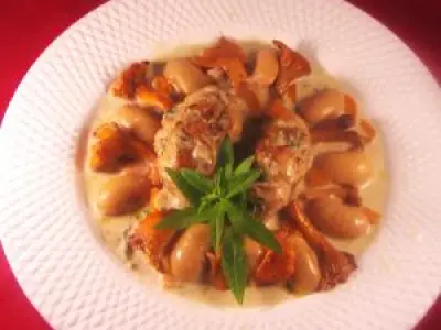 Recette Rouelles de lapin en crème de verveine et girolles