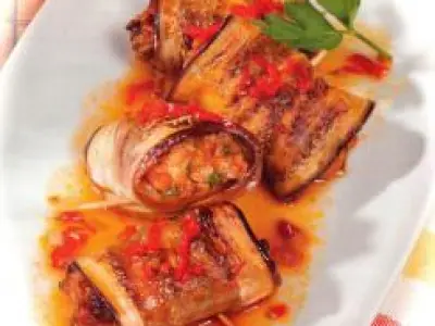 Recette Rouleaux d'aubergines au boeuf haché