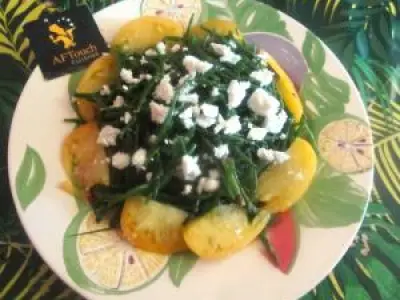 Recette Salicornes aux eclats de pita et tomate ananas