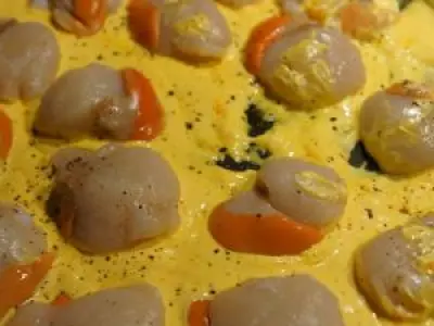 Recette Saint-jacques à la crème safranée