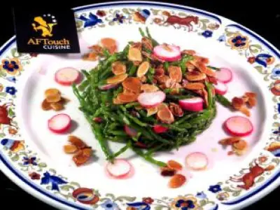 Recette Salade de passes-pierre et amandes effilées
