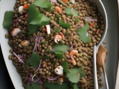 Recette Salade de lentilles au soja et crabe