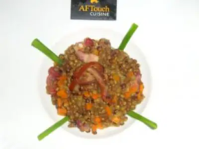 Recette Salade de lentilles et lardons fumés