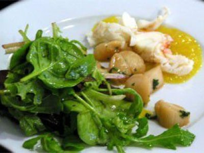 Recette Salade de queues de langoustes et Saint-Jacques à la mangue