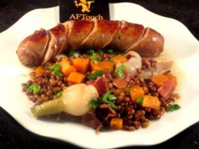 Recette Saucisse de Toulouse et lentilles blondes