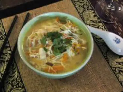 Recette Soupe Thaï poulet citronnelle et coco