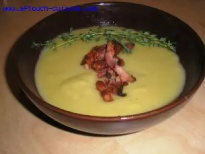 Recette Soupe poireaux pommes de terre oignon et lardons