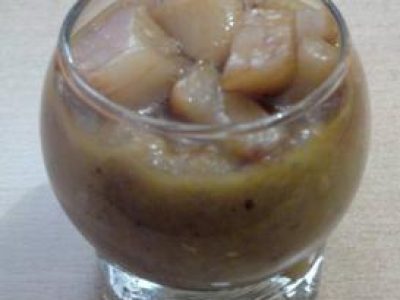 Recette Tartare de St Jacques sur lit de Gaspacho d'Aubergine