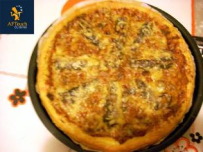 Recette Tarte au caviar d'aubergines et sardines grillees