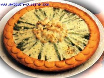 Recette Tarte d'asperges aux crevettes
