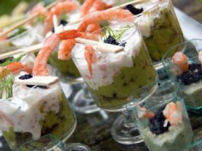 Recette Verrines d'avocat aux crevettes