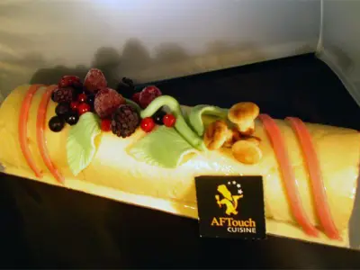 Recette Bûche de noël chocolat blanc framboise