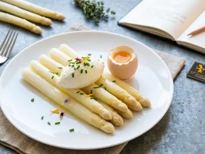 Recette Asperges blanches du Val de Loire, mousseline au chèvre frais de Sainte-Maure