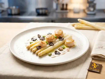 Recette Contrés Asparagus, Scallops and Truffles