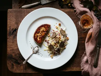 Recette Foie Gras with a Chicory and Black diamond salad
