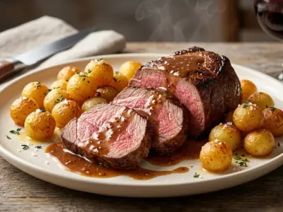 Recette Roasted beef pear with Parisian potatoes