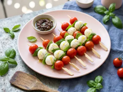 Recette Brochettes de tomate cerises et mozzarella