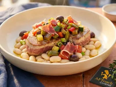 Recette Hearts of line-caught red tuna and Soissons beans in Basque style
