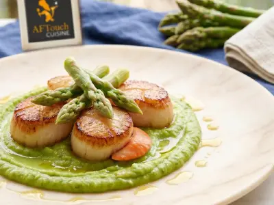 Recette Coquilles St Jacques aux asperges purée de panais