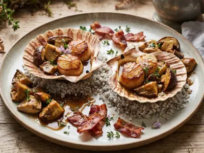 Recette Coquilles St Jacques rôties aux cèpes