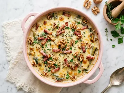 Recette Côtes de blettes en crème de laguiole noix et lardons artisanaux