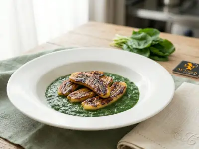 Recette Spinach Cream and Pan-Fried Bananas