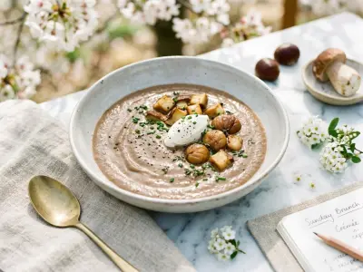Recette Crémée de châtaignes et cèpes