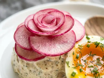 Recette Dôme gourmand de radis noirs et roses du jardin