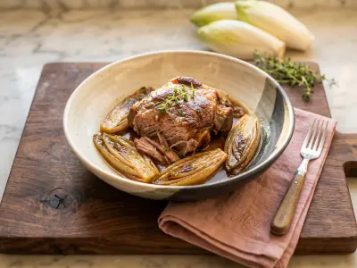 Recette Échine de porc confite aux endives