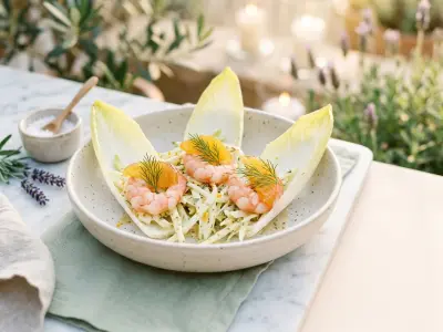 Recette Endives et crevettes marinées