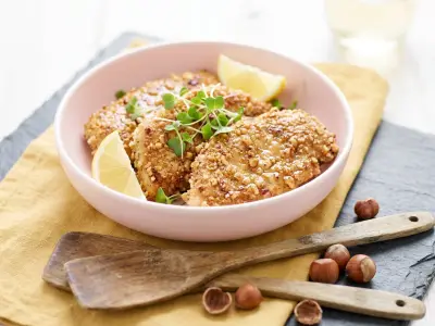 Recette Escalopines de volaille panées aux noisettes