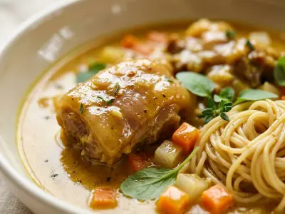 Recette Etuvée de pieds de veau crème de curcuma