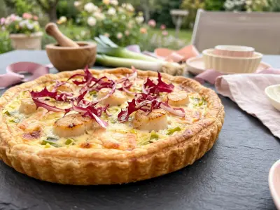 Recette Flamiche Saint-Jacques, Maroilles et Carmine