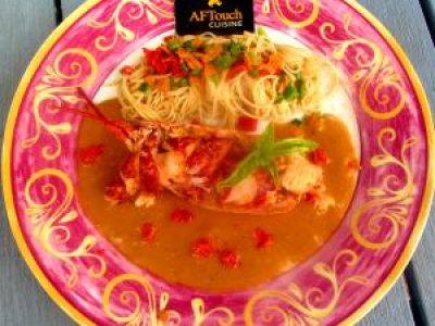 Recette Homard crème de curcuma et sômen