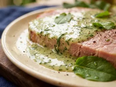 Recette Jambon à l'os, crème d'épinards et d'oseille