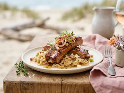 Recette Les côtes de porc confites et choucroute