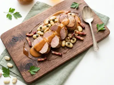 Recette Mignon de veau rôti  coulis de potiron et Soissons