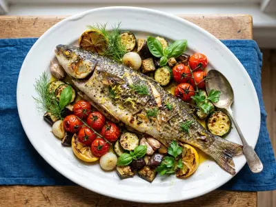 Recette Mulet de ligne rôti ,garniture maraîchère