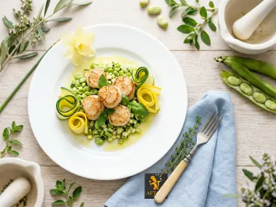 Recette Pan-fried Scallop Nuts Spring Style