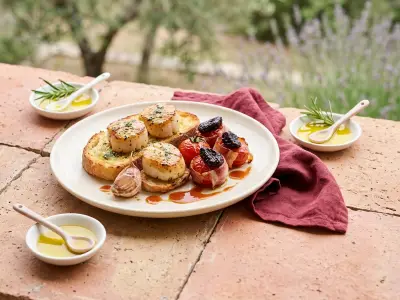 Recette Noix de Saint-Jacques aux tomates lardées