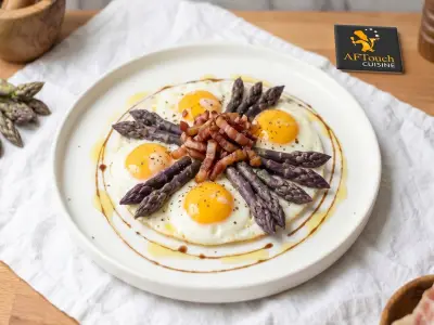 Recette oeuf au plat aux asperges et pancetta