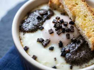 Recette Œuf cocotte Faugeron purée de truffes fraîches